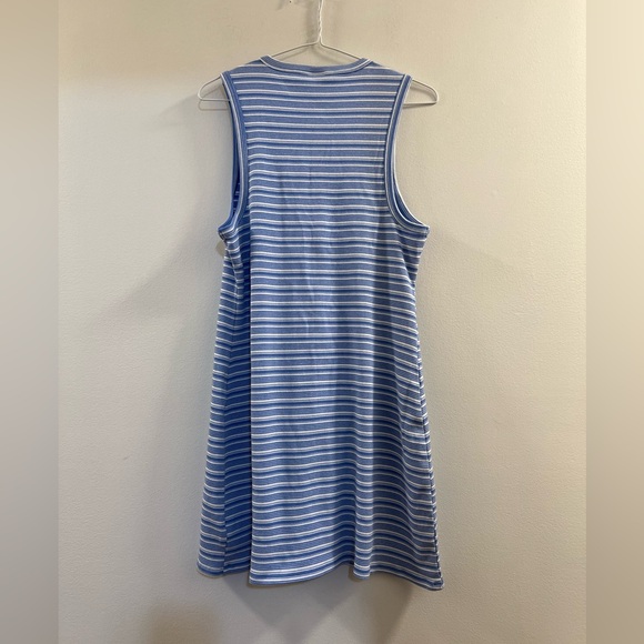 Sleeveless Button-Front Ribbed Mini Skater Dress - Wild Fable Blue Multi-Striped - Picture 4 of 8